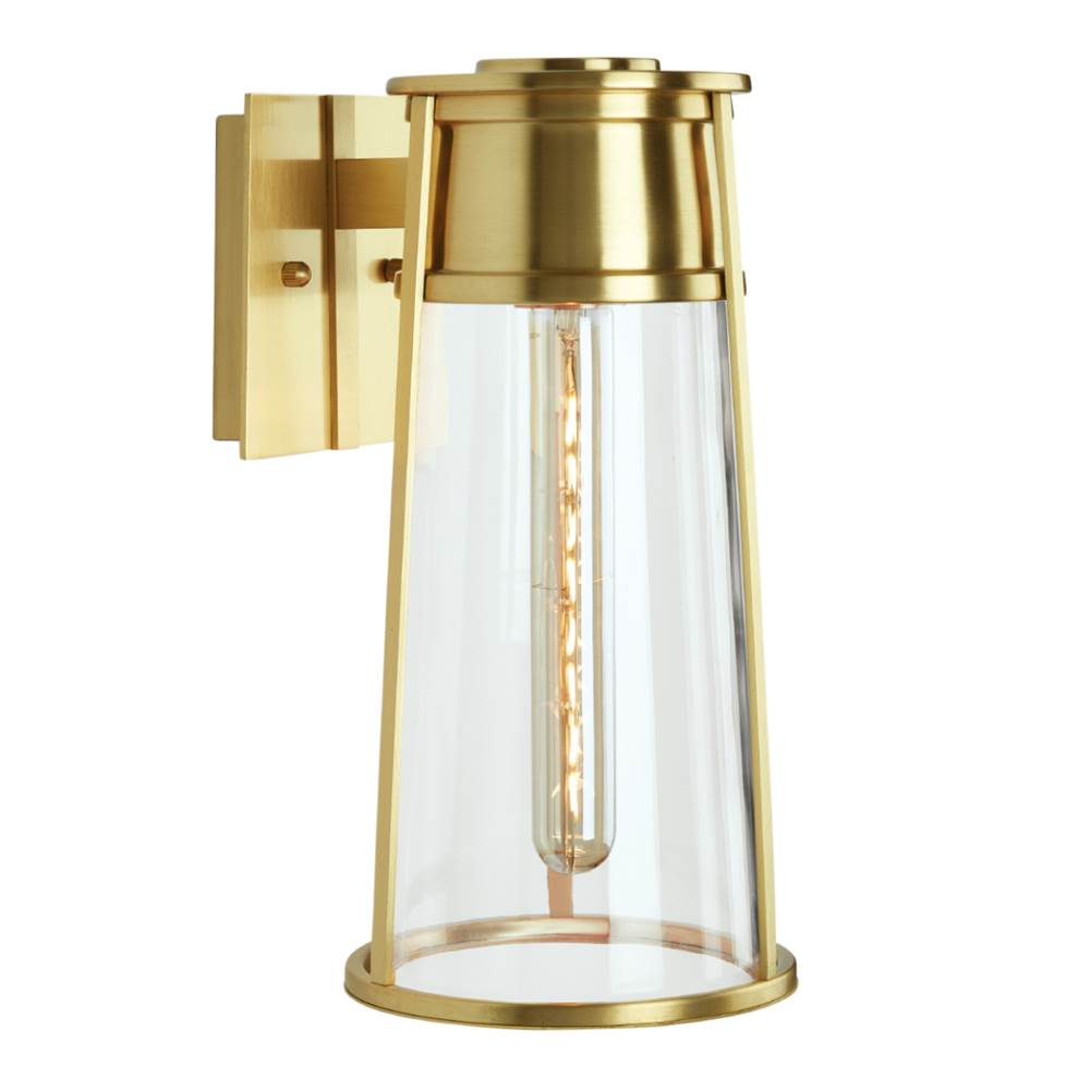 Norwell Cone Outdoor Wall Light - Satin Brass