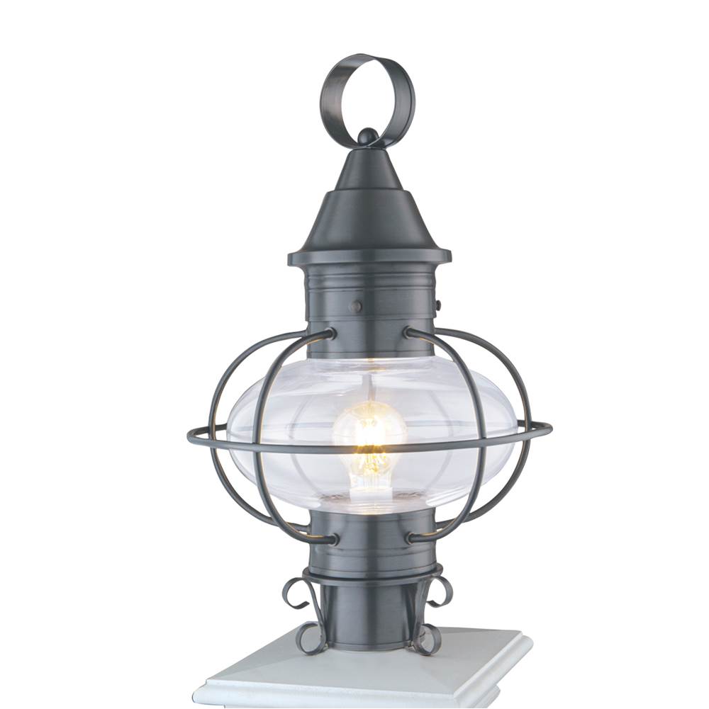 Norwell Classic Onion Outdoor Post Lantern - Gun Metal With Clear Glass