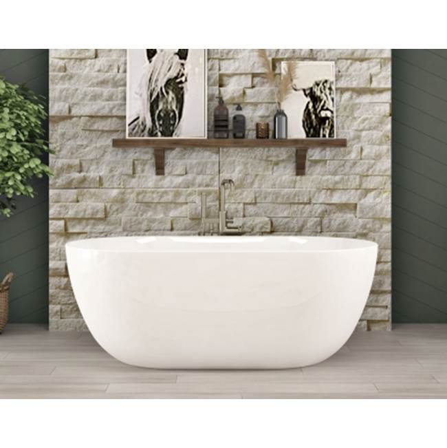Oceania Baths Minto Freestanding 59 x 32, Soaking Bathtub, Glossy White