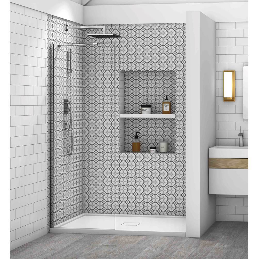 Oceania Baths California Fixed Screen 39,  Shower Doors, Chrome