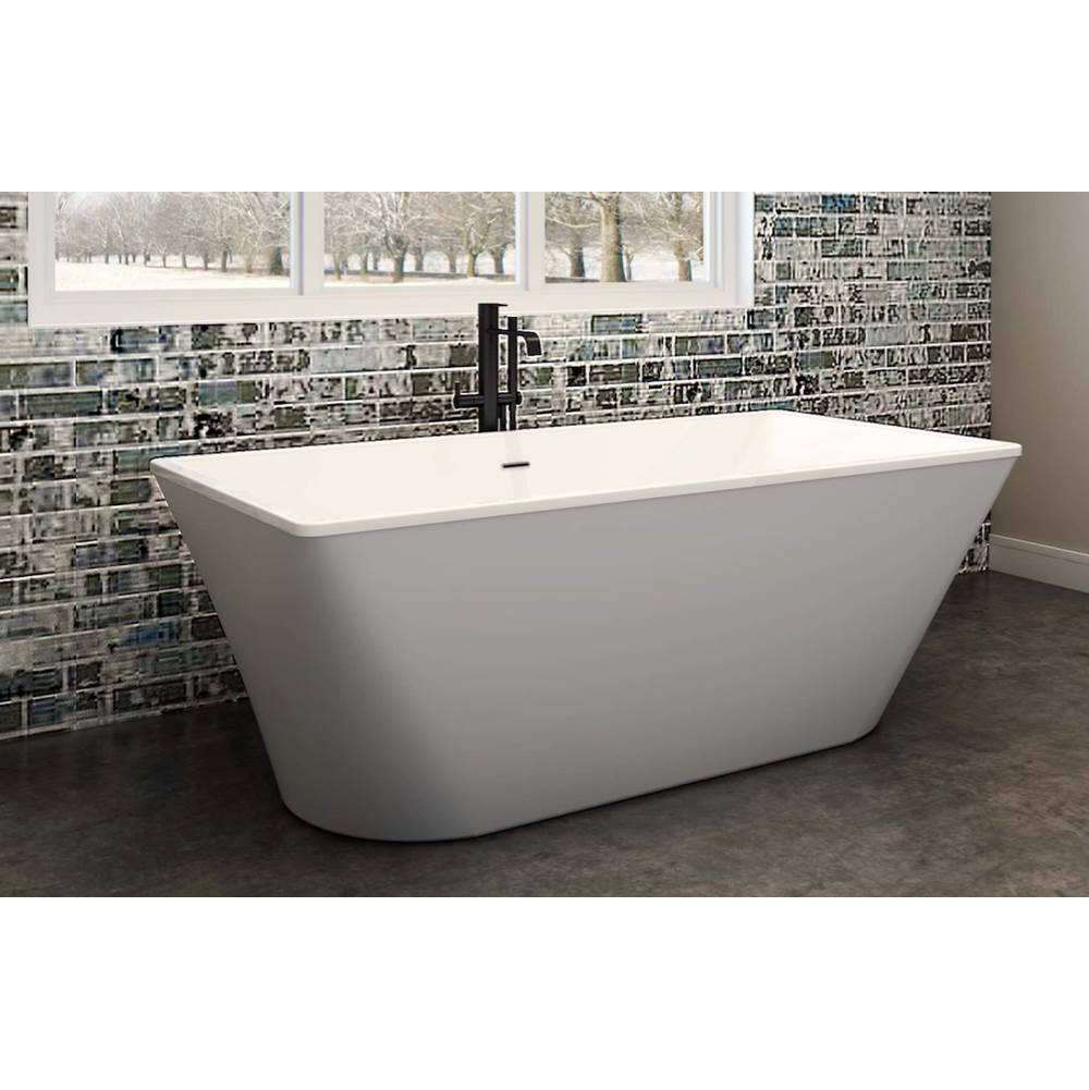 Oceania Baths Tahoe Freestanding 55 x 31, Soaking Bathtub, Glossy White