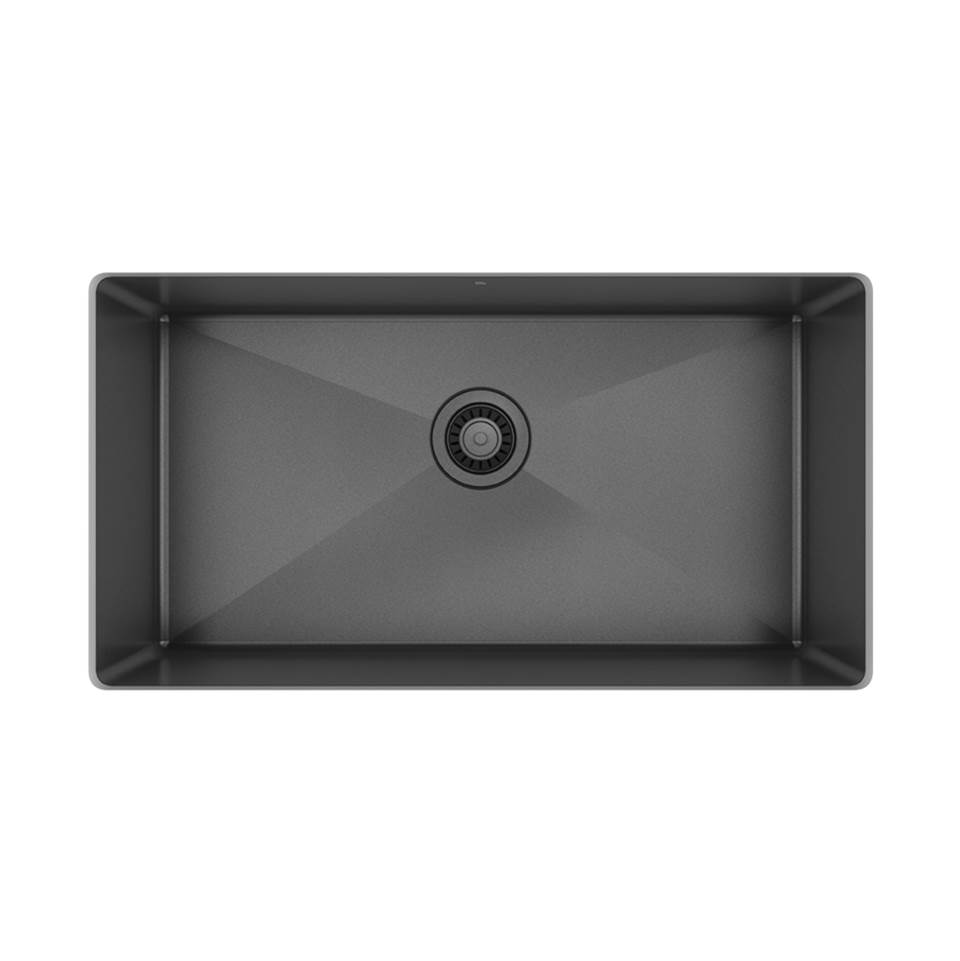 Prochef by Julien Prochef Single Bowl Undermount Kitchen Sink Proinox H75 Gunmetal Black Stainless Steel, 30X16X10