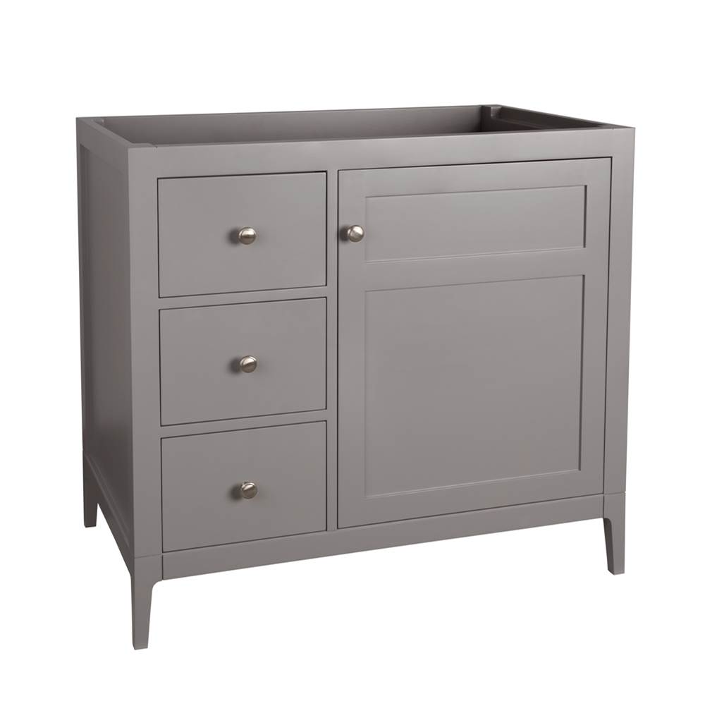 Ronbow 36'' Briella  Bathroom Vanity Cabinet Base with Tapered Leg in Empire Gray - Door on Right