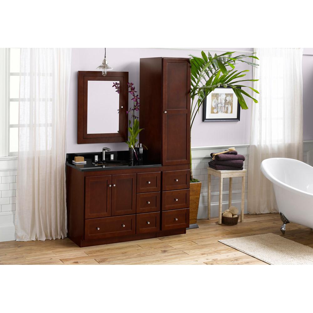 Ronbow 36'' Shaker Bathroom Vanity Cabinet Base in White - Wood Doors on Right