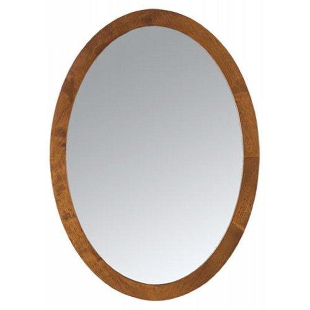 Ronbow 23'' Contemporary Solid Wood Framed Oval Bathroom Mirror in Dark Cherry
