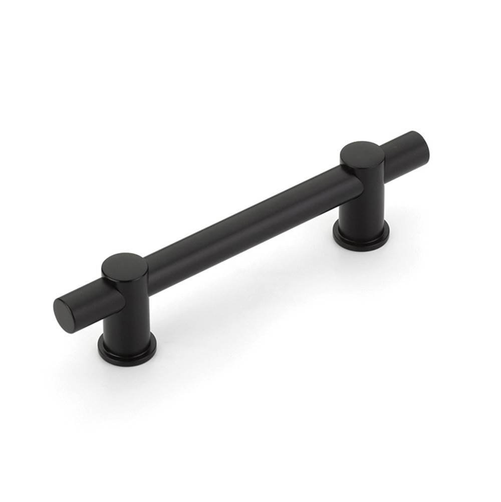 Schaub And Company Fonce Bar Pull, 4'' cc with Matte Black bar and Satin Brass stems