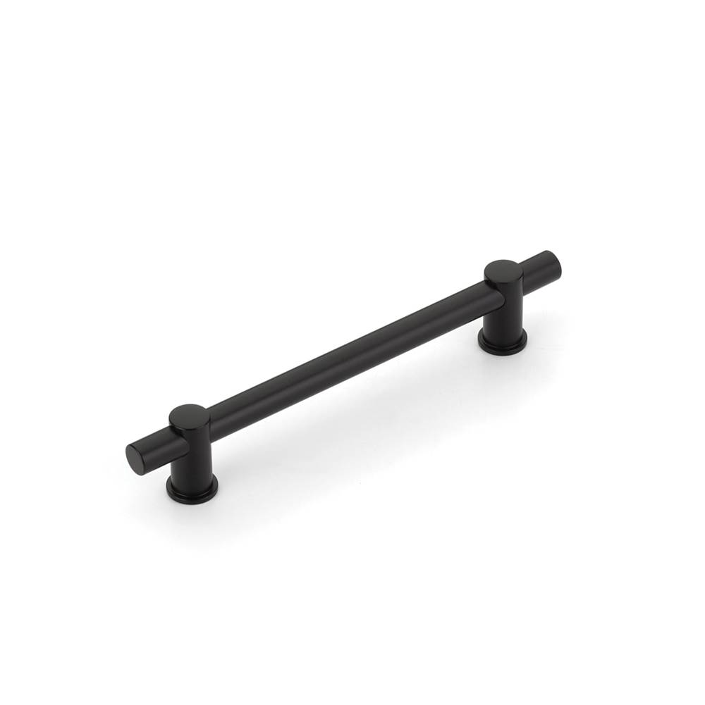 Schaub And Company Fonce Bar Pull, 6'' cc with Matte Black Bar and Satin Brass stems