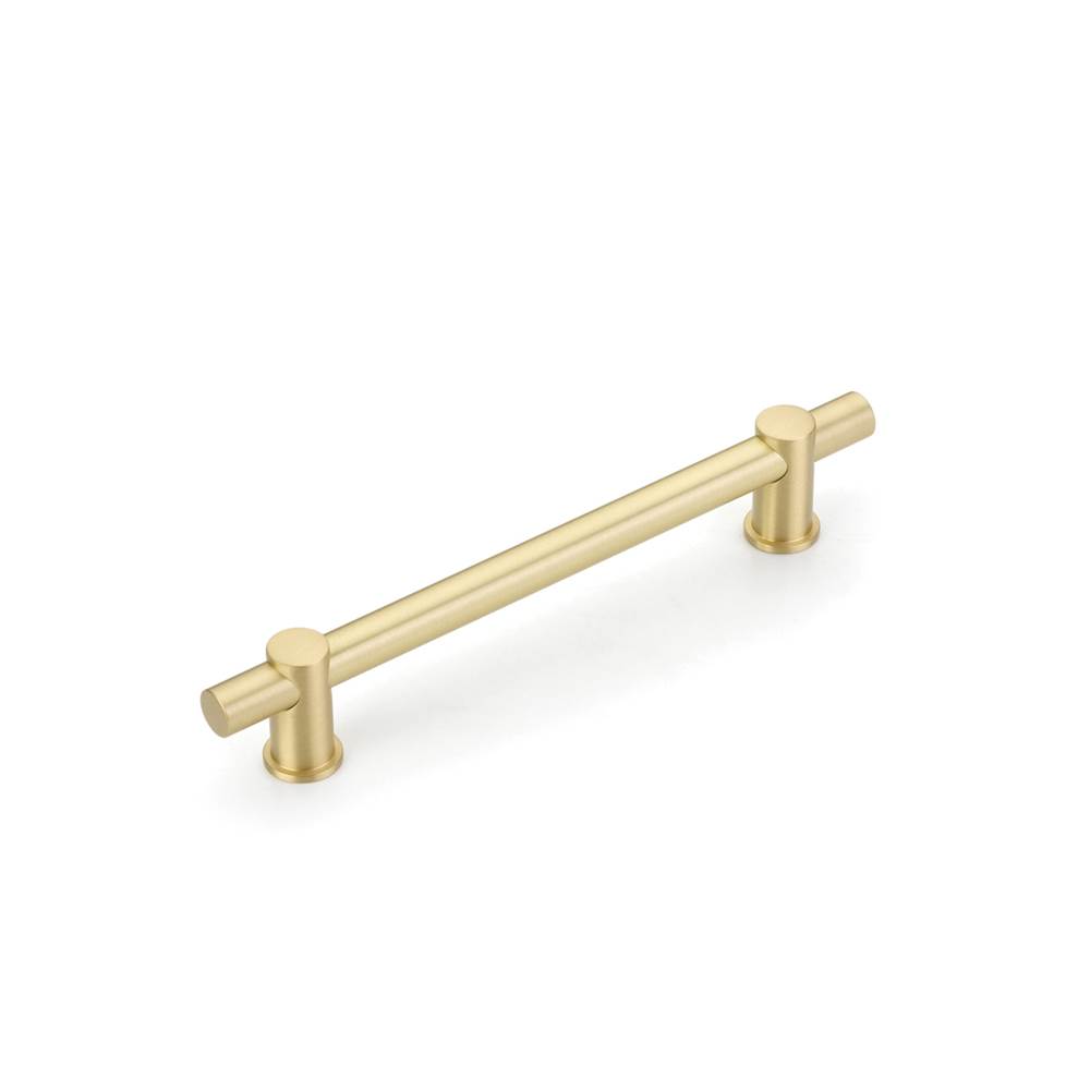 Schaub And Company Fonce Bar Pull, 6'' cc with Satin Brass