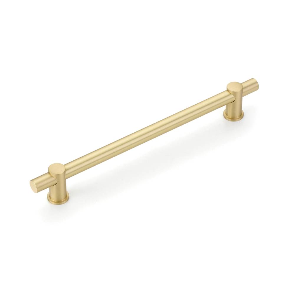 Schaub And Company Fonce Bar Pull, 8'' cc with Satin Brass