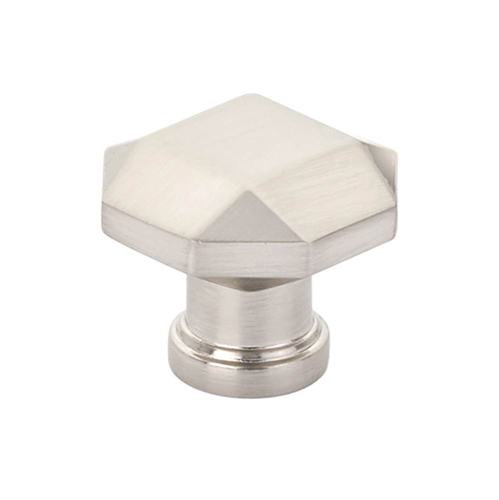 Schaub And Company Knob, Faceted, Brushed Nickel, 1-1/4'' dia
