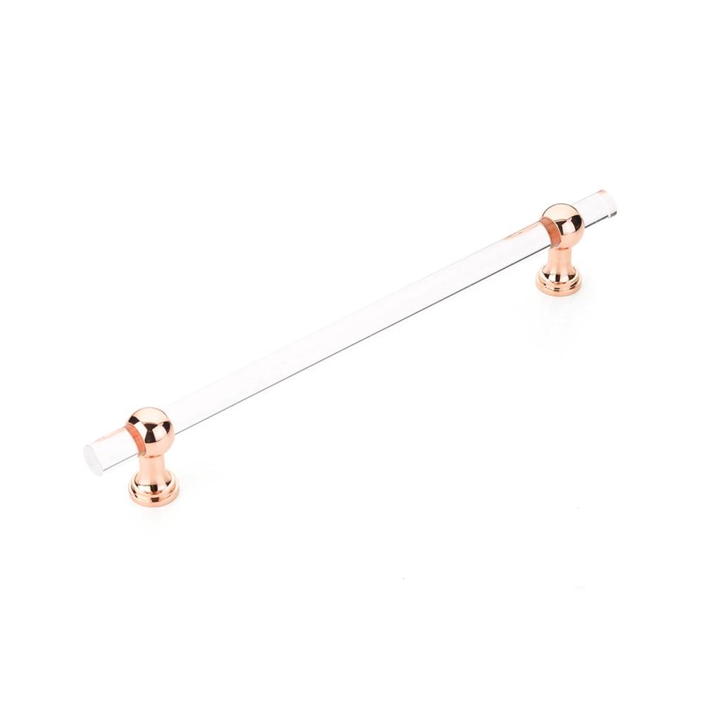 Schaub And Company Back to Back, Appliance Pull, NON-Adjustable Clear Acrylic, Polished Rose Gold, 12'' cc
