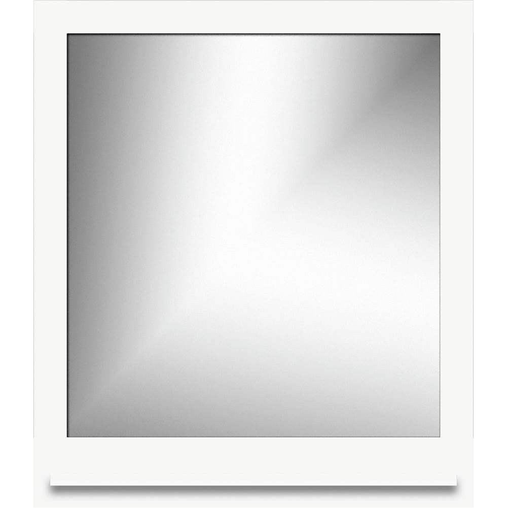 Strasser Woodenworks 30 X 4.5 X 33.5 Framed Mirror Non-Bev Square Sat White W/Shf