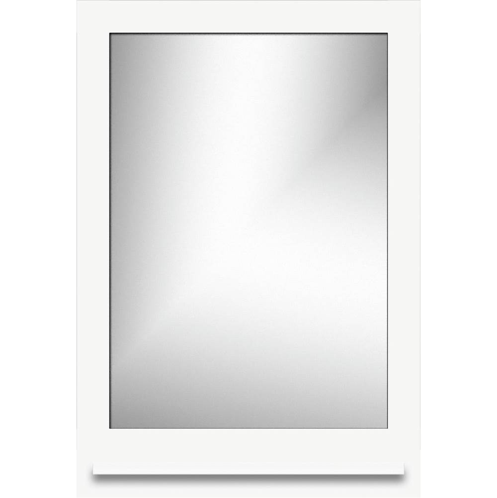 Strasser Woodenworks 24 X 4.5 X 33.5 Framed Mirror Non-Bev Square Sat White W/Shf
