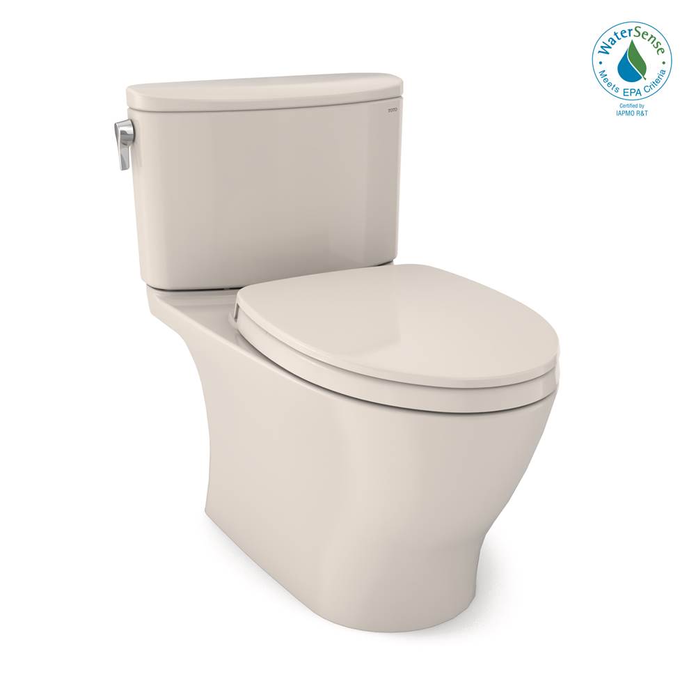 TOTO Toto® Nexus® Two-Piece Elongated 1.28 Gpf Universal Height Toilet With Cefiontect® And Ss124 Softclose Seat, Washlet®+ Ready, Sedona Beige