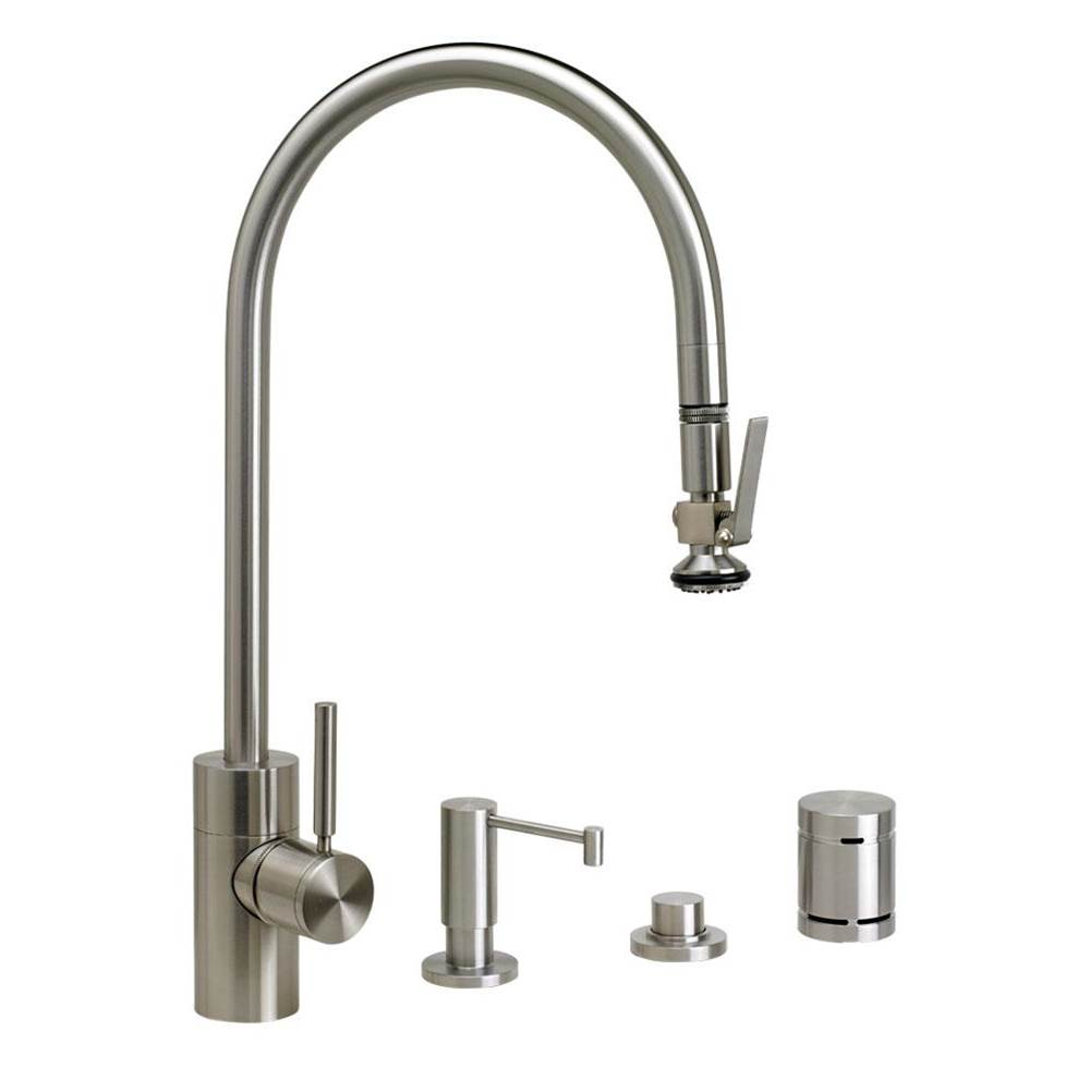 Waterstone Waterstone Contemporary Extended Reach PLP Pulldown Faucet - Lever Sprayer - 4pc. Suite