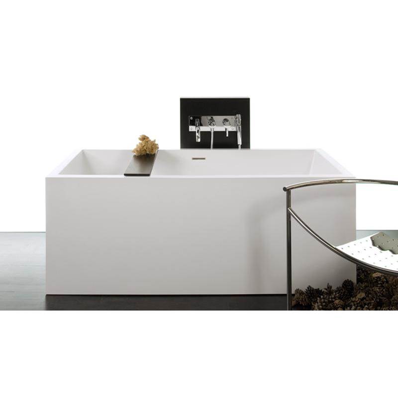 WETSTYLE Cube Bath 62 X 30 X 24 - 2 Walls - Built In Bn O/F & Drain - Copper Con - White True High Gloss