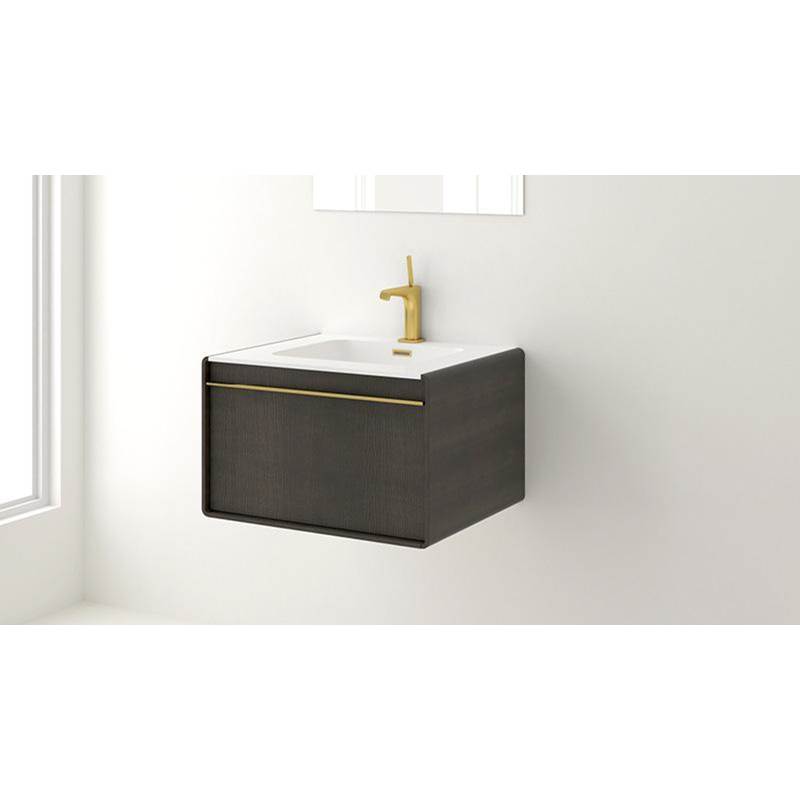 Wet Style Deco Vanity Wallmount 30'' -  Config White Matte Lacquer - Brushed Steel