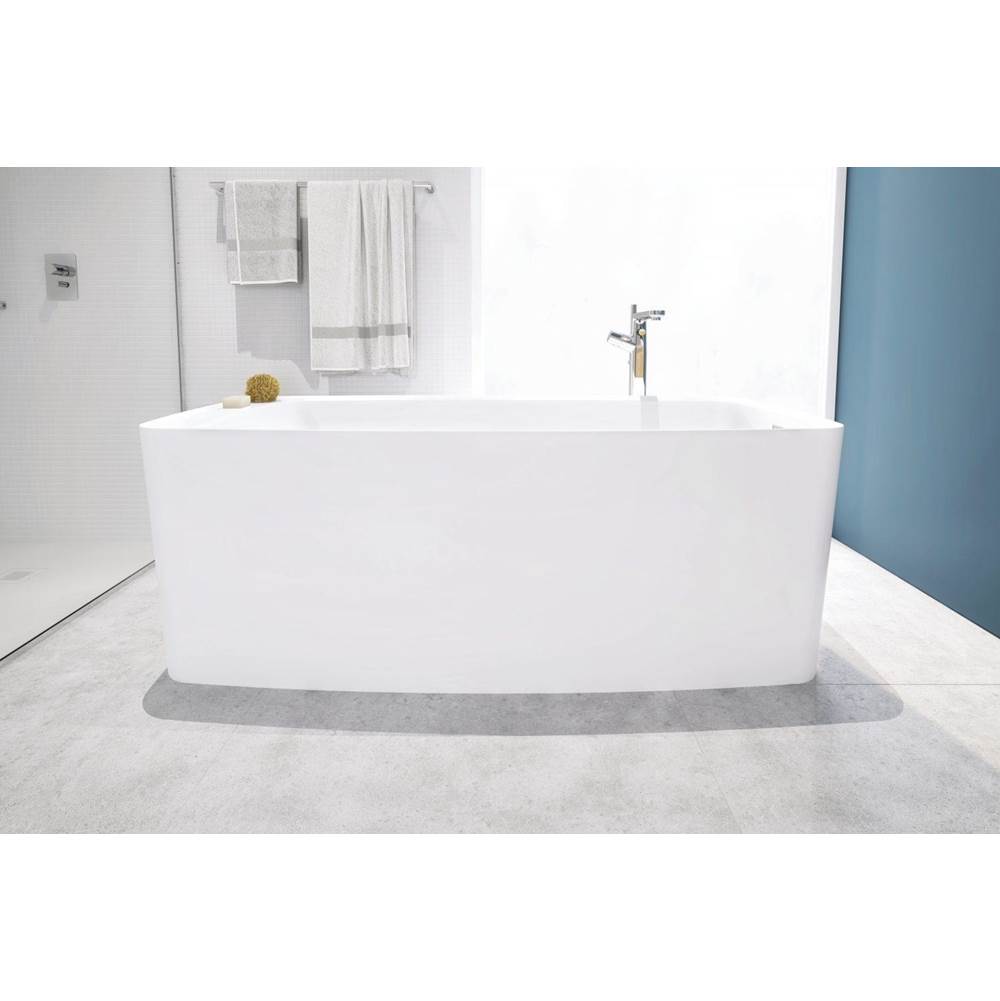 WETSTYLE Lab Bath 66 X 30 X 24 - Fs - Built In Pc O/F & Drain - White True High Gloss